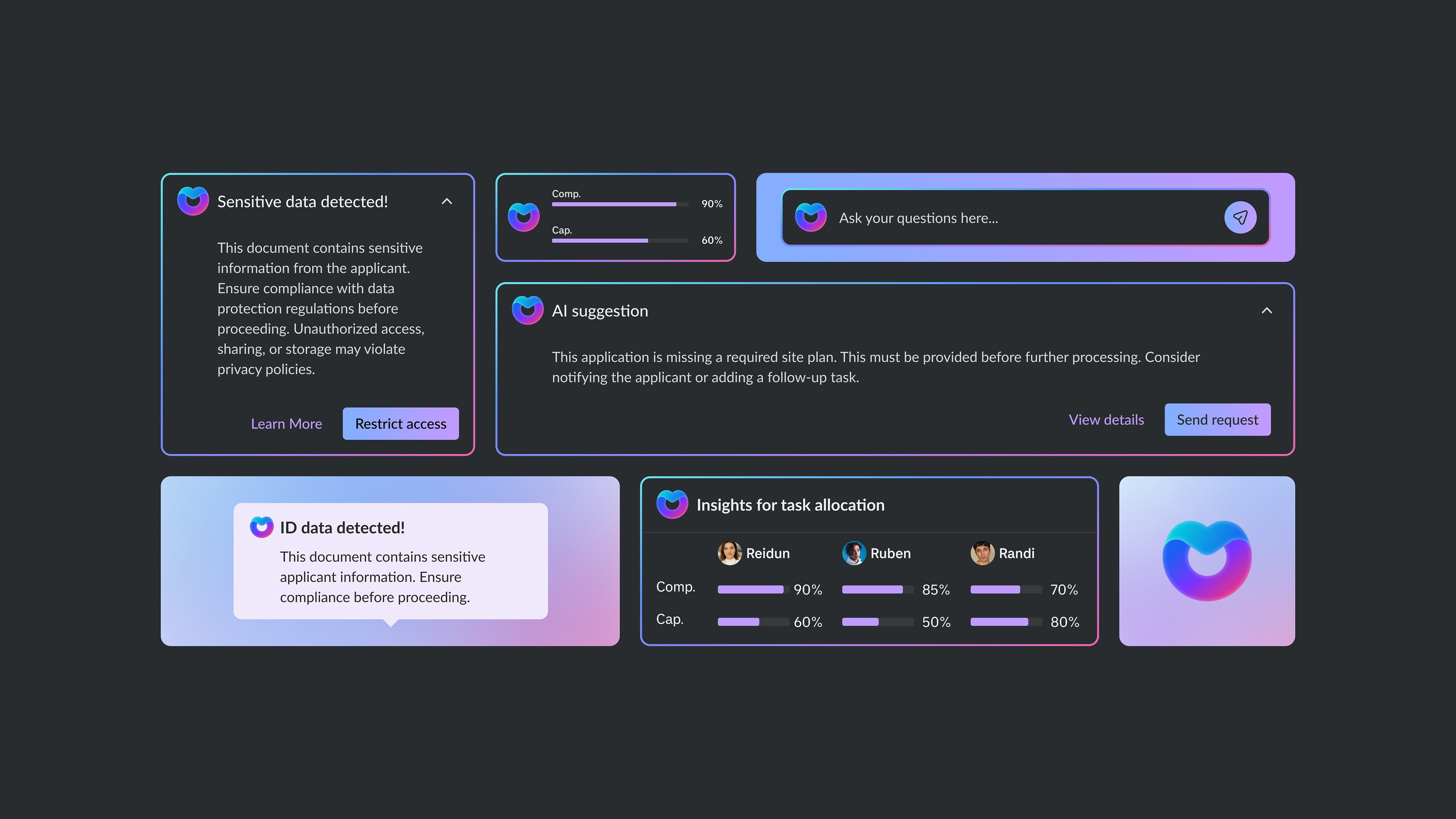 Graphic depicting UI-styled buttons with different categories of interior design items on top of an image of a modern interior living room.